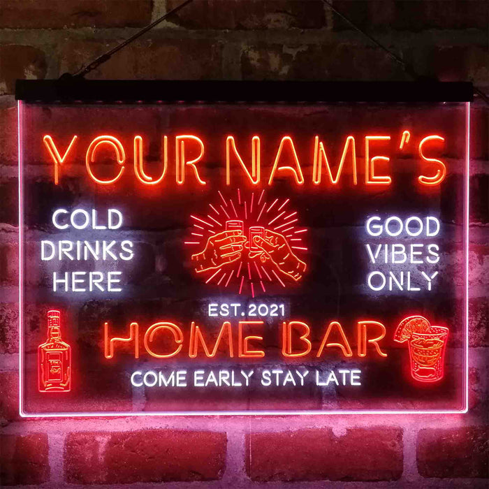 Personalized Gin Glass Home Bar Deluxe App-Enabled 3-Color LED Light Sign - Way Up Gifts