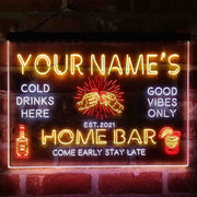 Personalized Gin Glass Home Bar Deluxe App-Enabled 3-Color LED Light Sign - LED Gift Works