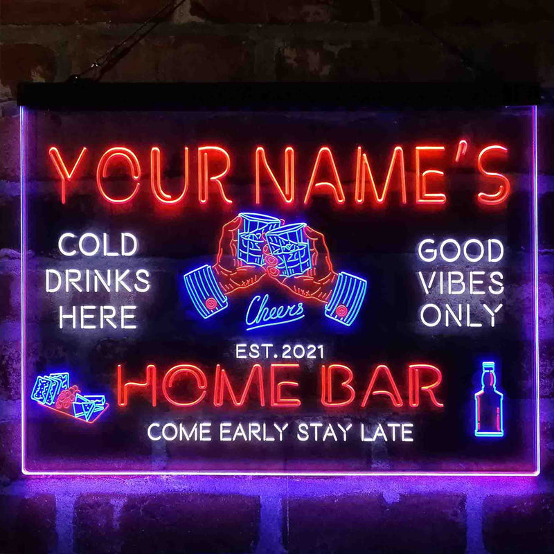 Personalized Whisky Glass Home Bar Deluxe App-Enabled 3-Color LED Light Sign - LED Gift Works