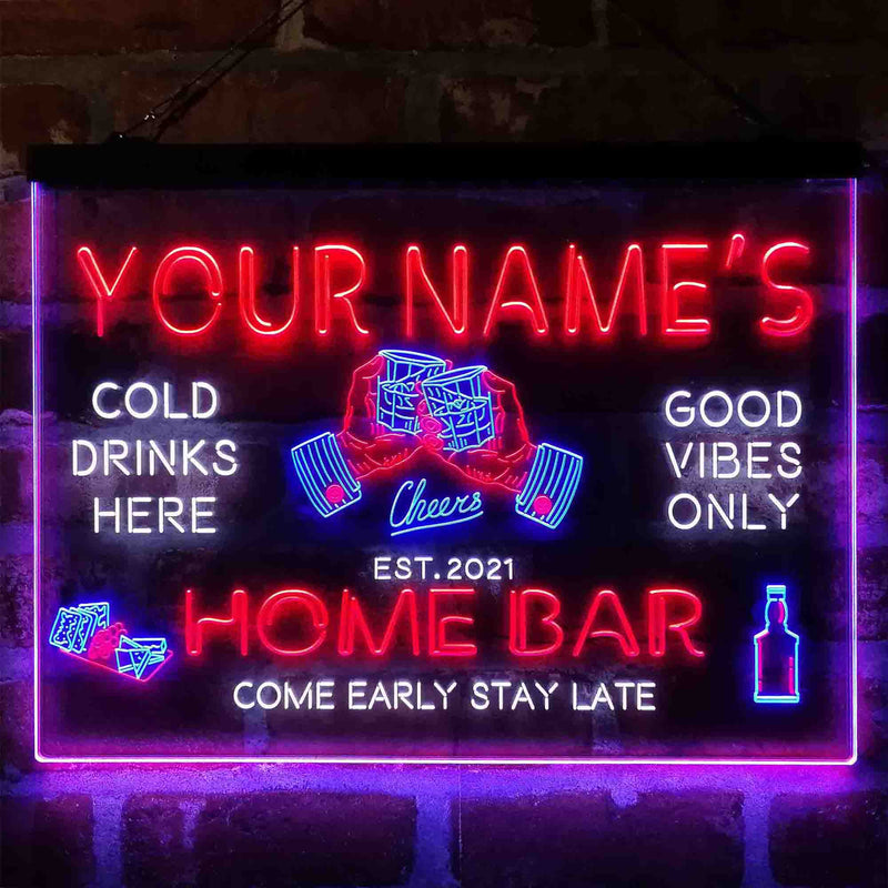 Personalized Whisky Glass Home Bar Deluxe App-Enabled 3-Color LED Light Sign - LED Gift Works