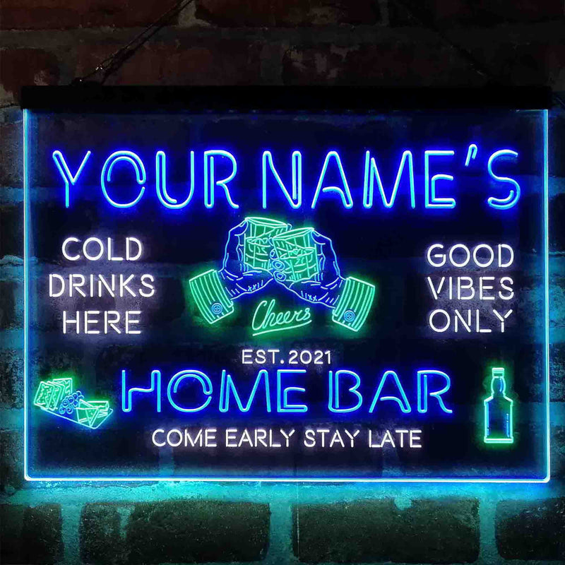 Personalized Whisky Glass Home Bar Deluxe App-Enabled 3-Color LED Light Sign - LED Gift Works
