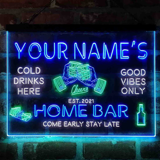 Personalized Whisky Glass Home Bar Deluxe App-Enabled 3-Color LED Light Sign - LED Gift Works