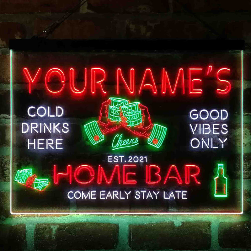 Personalized Whisky Glass Home Bar Deluxe App-Enabled 3-Color LED Light Sign - LED Gift Works