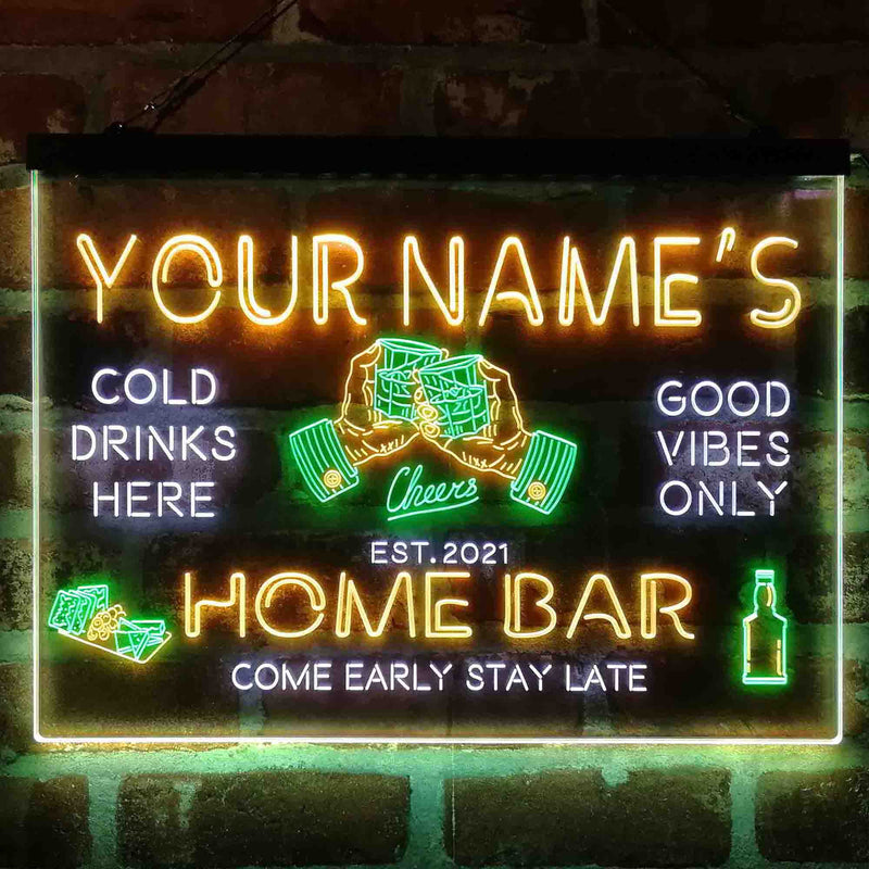 Personalized Whisky Glass Home Bar Deluxe App-Enabled 3-Color LED Light Sign - LED Gift Works