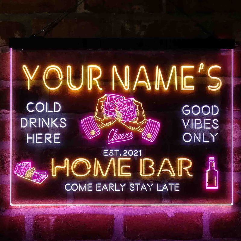 Personalized Whisky Glass Home Bar Deluxe App-Enabled 3-Color LED Light Sign - LED Gift Works