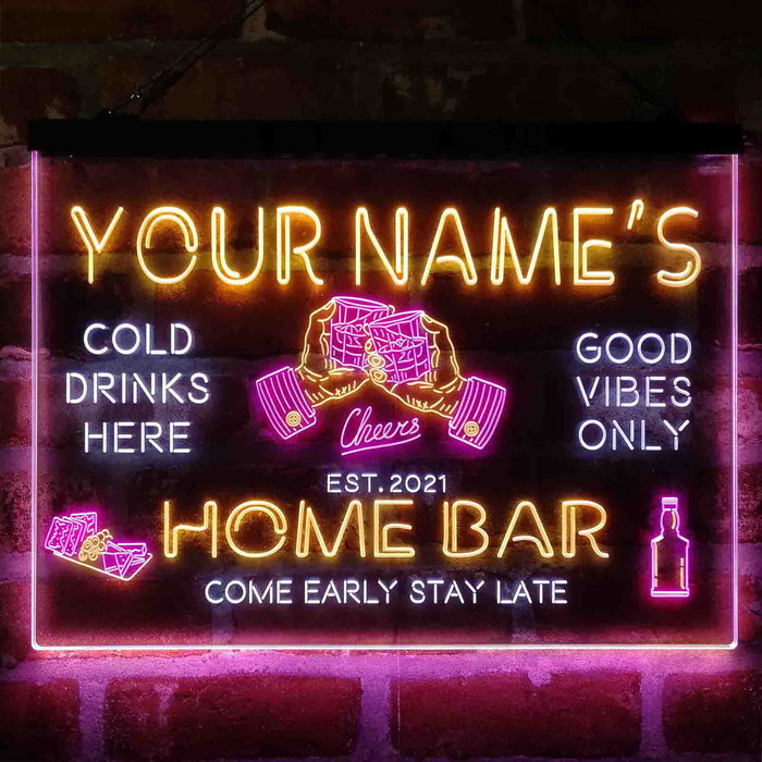 Personalized Whisky Glass Home Bar Deluxe App-Enabled 3-Color LED Light Sign - Way Up Gifts