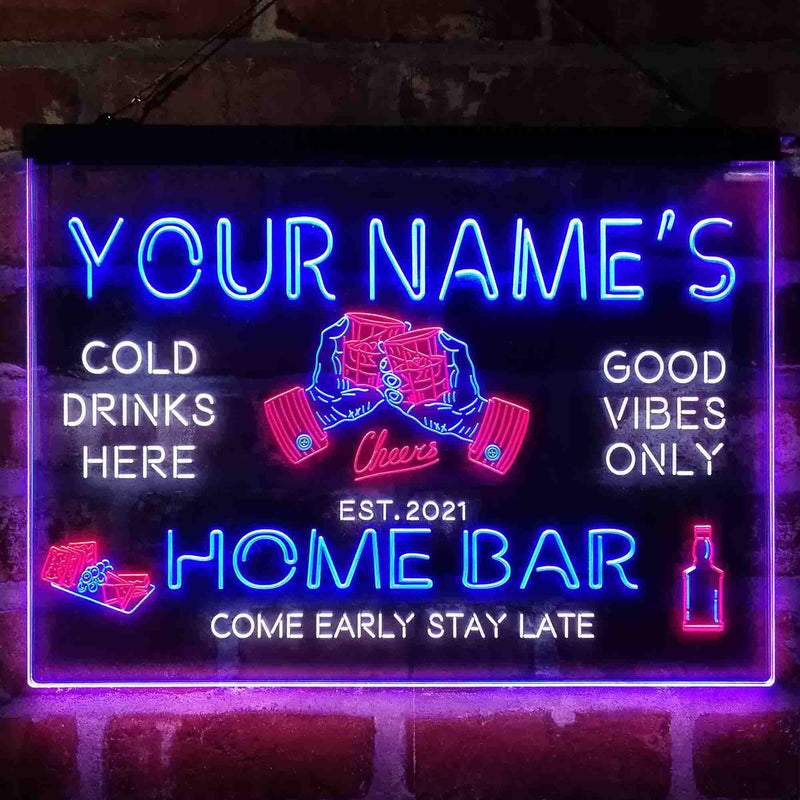 Personalized Whisky Glass Home Bar Deluxe App-Enabled 3-Color LED Light Sign - LED Gift Works