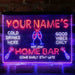 Personalized Champagne Glass Home Bar Deluxe App-Enabled 3-Color LED Light Sign - Way Up Gifts