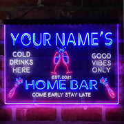 Personalized Champagne Glass Home Bar Deluxe App-Enabled 3-Color LED Light Sign - LED Gift Works
