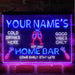 Personalized Champagne Glass Home Bar Deluxe App-Enabled 3-Color LED Light Sign - Way Up Gifts