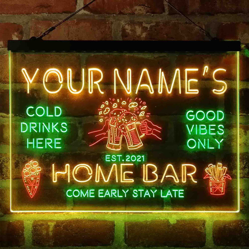 Personalized Beer Mugs Home Bar Deluxe App-Enabled 3-Color LED Light Sign - LED Gift Works