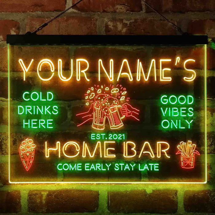 Personalized Beer Mugs Home Bar Deluxe App-Enabled 3-Color LED Light Sign - Way Up Gifts