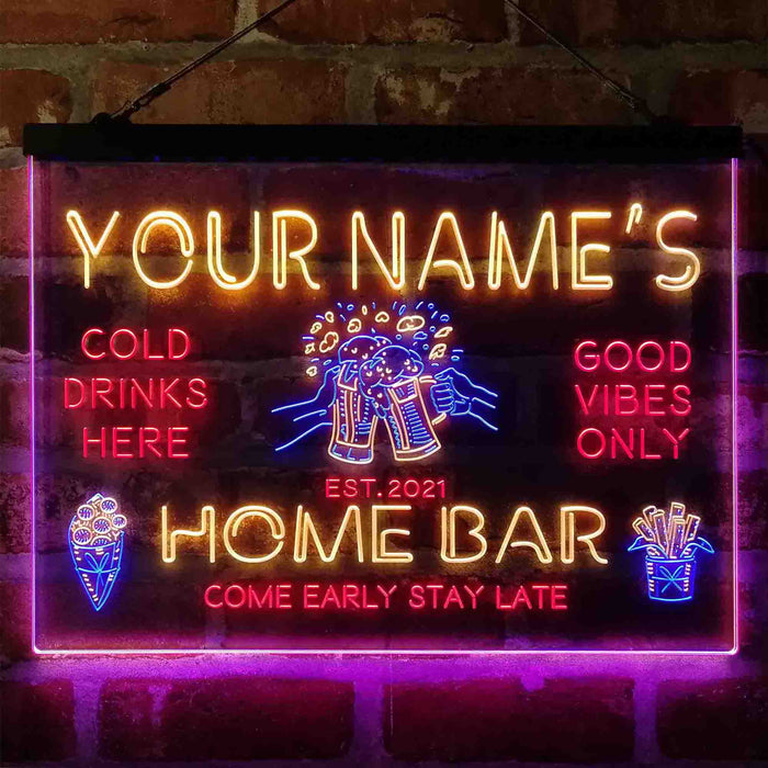 Personalized Beer Mugs Home Bar Deluxe App-Enabled 3-Color LED Light Sign - Way Up Gifts