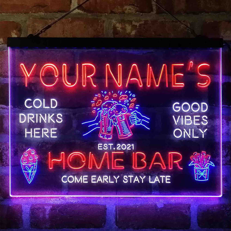 Personalized Beer Mugs Home Bar Deluxe App-Enabled 3-Color LED Light Sign - LED Gift Works
