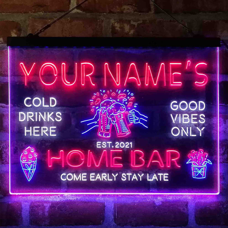Personalized Beer Mugs Home Bar Deluxe App-Enabled 3-Color LED Light Sign - LED Gift Works