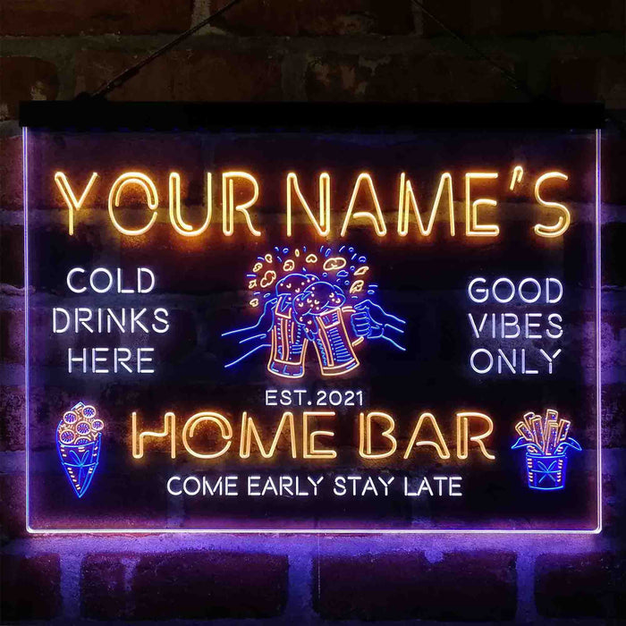 Personalized Beer Mugs Home Bar Deluxe App-Enabled 3-Color LED Light Sign - Way Up Gifts