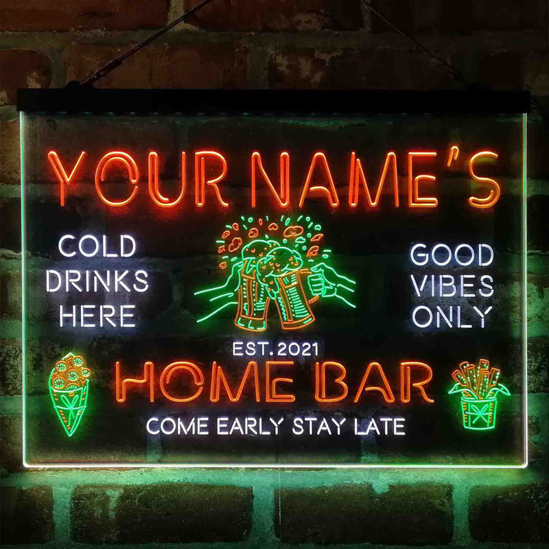 Personalized Beer Mugs Home Bar Deluxe App-Enabled 3-Color LED Light Sign - LED Gift Works