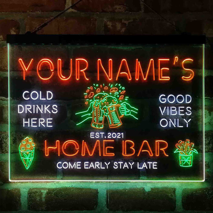 Personalized Beer Mugs Home Bar Deluxe App-Enabled 3-Color LED Light Sign - Way Up Gifts