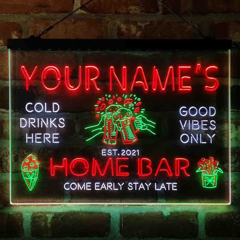 Personalized Beer Mugs Home Bar Deluxe App-Enabled 3-Color LED Light Sign - LED Gift Works