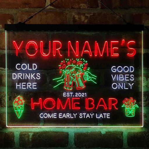 Personalized Beer Mugs Home Bar Deluxe App-Enabled 3-Color LED Light Sign - Way Up Gifts