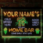Personalized Beer Mugs Home Bar Deluxe App-Enabled 3-Color LED Light Sign - LED Gift Works
