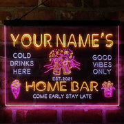 Personalized Beer Mugs Home Bar Deluxe App-Enabled 3-Color LED Light Sign - LED Gift Works