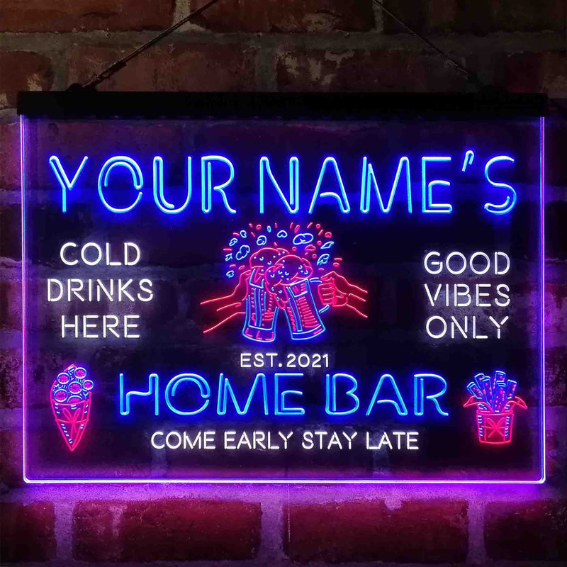 Personalized Beer Mugs Home Bar Deluxe App-Enabled 3-Color LED Light Sign - LED Gift Works