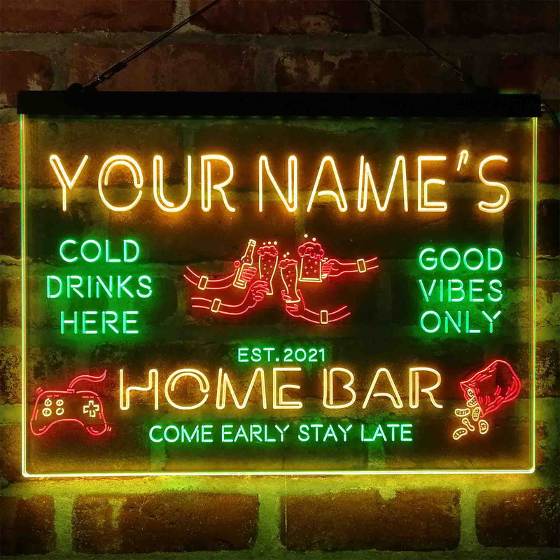 Personalized Beer Party Home Bar Deluxe App-Enabled 3-Color LED Light Sign - LED Gift Works