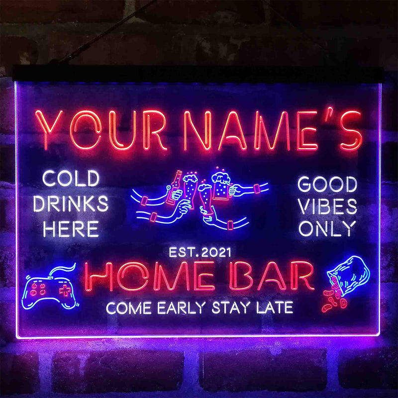 Personalized Beer Party Home Bar Deluxe App-Enabled 3-Color LED Light Sign - LED Gift Works