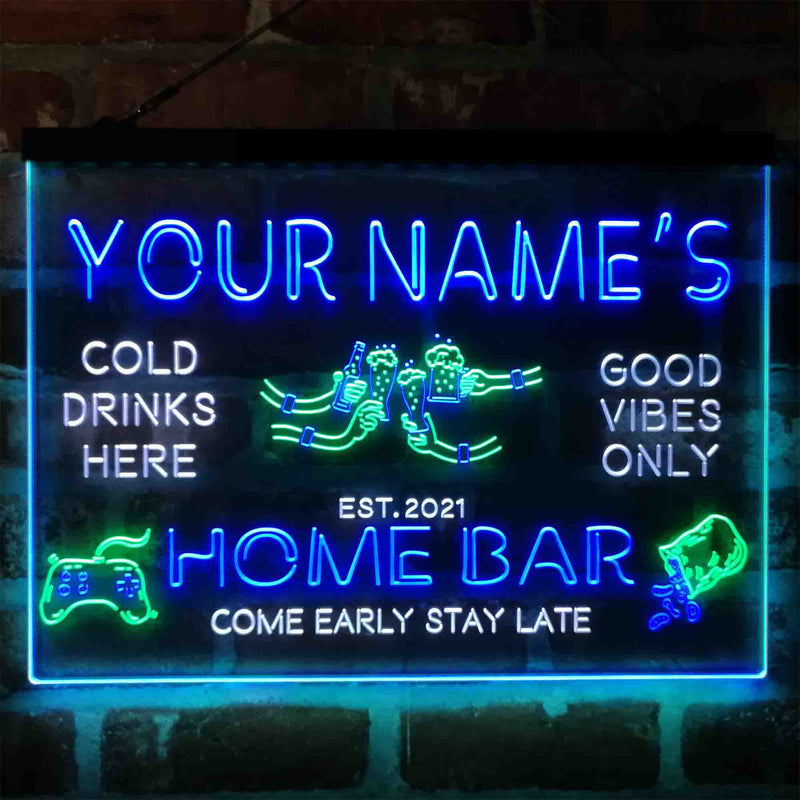 Personalized Beer Party Home Bar Deluxe App-Enabled 3-Color LED Light Sign - LED Gift Works