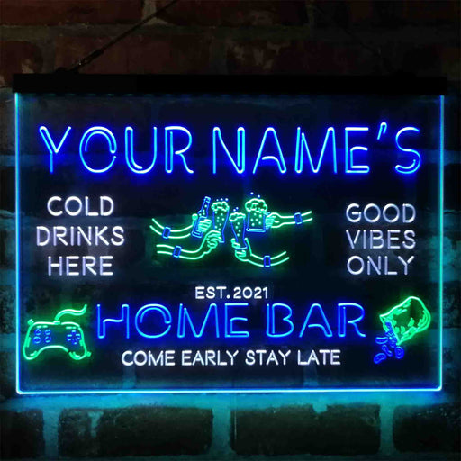 Personalized Beer Party Home Bar Deluxe App-Enabled 3-Color LED Light Sign - LED Gift Works