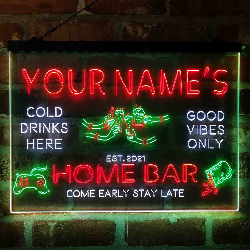Personalized Beer Party Home Bar Deluxe App-Enabled 3-Color LED Light Sign - LED Gift Works