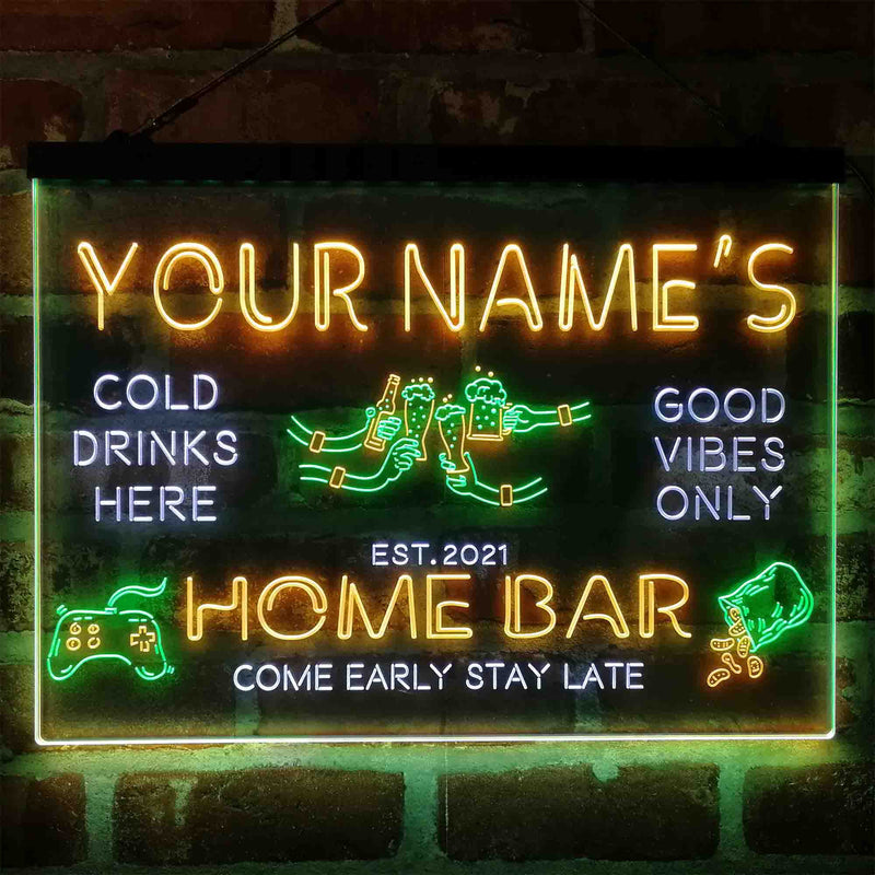 Personalized Beer Party Home Bar Deluxe App-Enabled 3-Color LED Light Sign - LED Gift Works