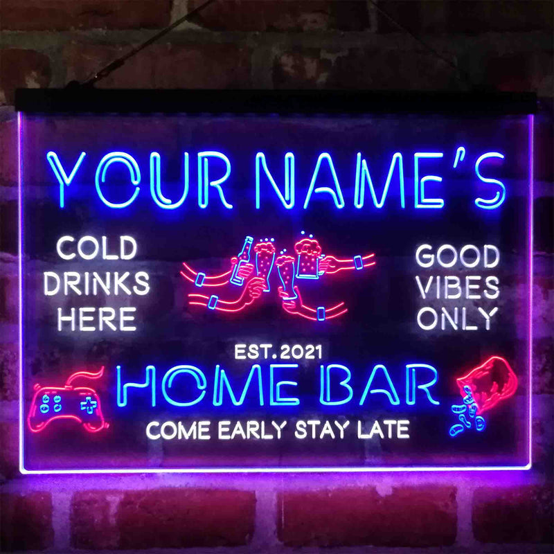 Personalized Beer Party Home Bar Deluxe App-Enabled 3-Color LED Light Sign - LED Gift Works