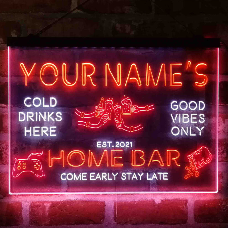 Personalized Beer Party Home Bar Deluxe App-Enabled 3-Color LED Light Sign - LED Gift Works