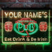 Personalized Irish Pub Shamrock Deluxe App-Enabled 3-Color LED Light Sign - Way Up Gifts