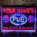 Personalized Irish Pub Shamrock Deluxe App-Enabled 3-Color LED Light Sign - Way Up Gifts