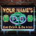Personalized Irish Pub Shamrock Deluxe App-Enabled 3-Color LED Light Sign - Way Up Gifts