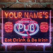 Personalized Irish Pub Shamrock Deluxe App-Enabled 3-Color LED Light Sign - LED Gift Works