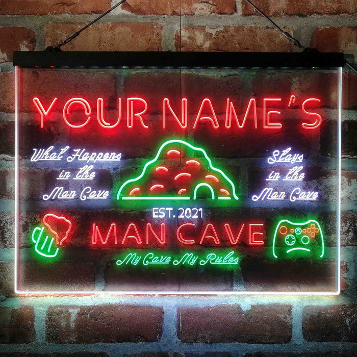 Personalized Man Cave Game Beer Deluxe App-Enabled 3-Color LED Light Sign - Way Up Gifts