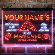 Personalized Man Cave Game Beer Deluxe App-Enabled 3-Color LED Light Sign - LED Gift Works