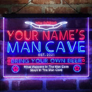 Personalized Cowboy Man Cave Deluxe App-Enabled 3-Color LED Light Sign - LED Gift Works