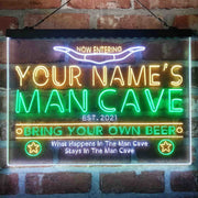 Personalized Cowboy Man Cave Deluxe App-Enabled 3-Color LED Light Sign - LED Gift Works