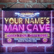 Personalized Cowboy Man Cave Deluxe App-Enabled 3-Color LED Light Sign - LED Gift Works