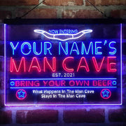 Personalized Cowboy Man Cave Deluxe App-Enabled 3-Color LED Light Sign - LED Gift Works