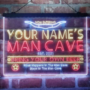 Personalized Cowboy Man Cave Deluxe App-Enabled 3-Color LED Light Sign - LED Gift Works