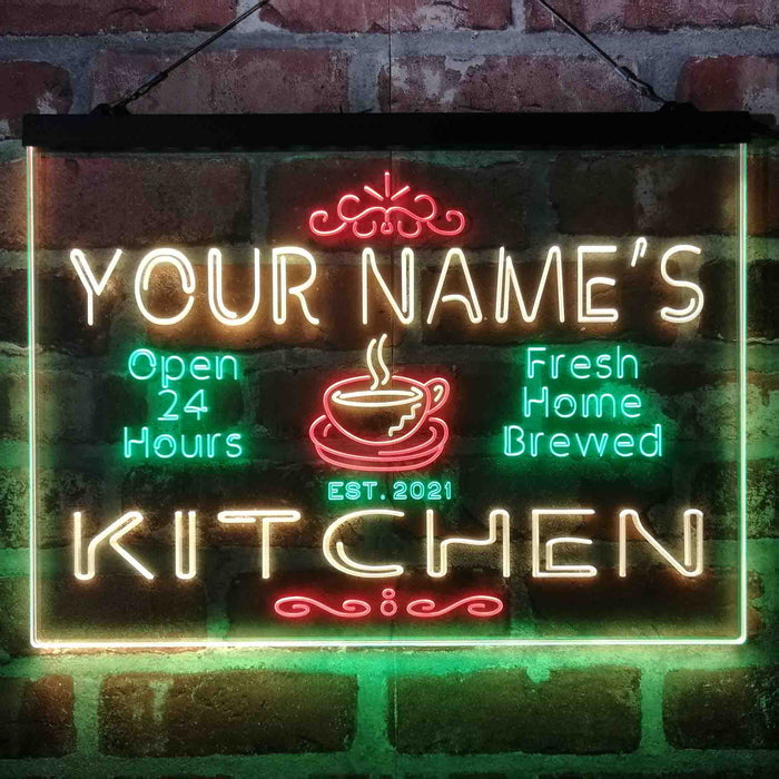 Personalized Kitchen Coffee Cup Deluxe App-Enabled 3-Color LED Light Sign - Way Up Gifts