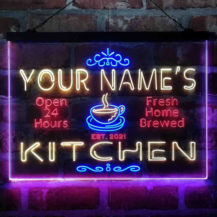 Personalized Kitchen Coffee Cup Deluxe App-Enabled 3-Color LED Light Sign - Way Up Gifts