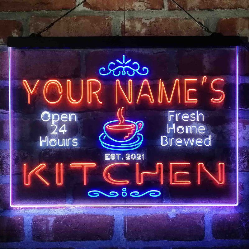 Personalized Kitchen Coffee Cup Deluxe App-Enabled 3-Color LED Light Sign - LED Gift Works