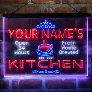 Personalized Kitchen Coffee Cup Deluxe App-Enabled 3-Color LED Light Sign - LED Gift Works